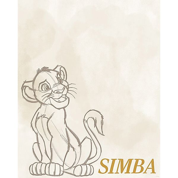 Komar Wandbild Disney The Lion King Simba Sketch 40 cm x 50 cm Beige günstig online kaufen