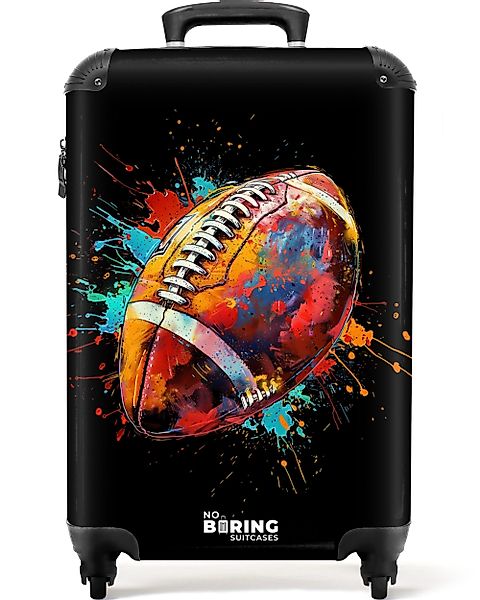 NoBoringSuitcases.com© Hartschalen-Trolley Rugbyball mit buntem Graffiti günstig online kaufen