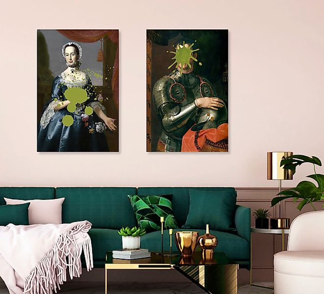 queence Acrylglasbild »Ritter mit Farbklecks«, Kunst-Gemälde-Mann-Bilder vo günstig online kaufen