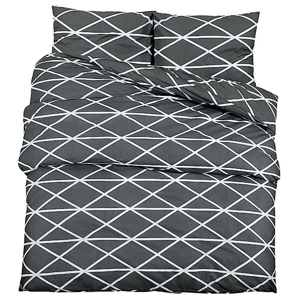 vidaXL Bettwäsche-Set Grau 200x200 cm Baumwolle 136056 günstig online kaufen