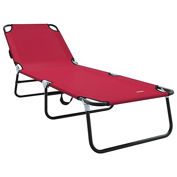 vidaXL Gartenliege Klappliege Tragbar Rot 600D günstig online kaufen