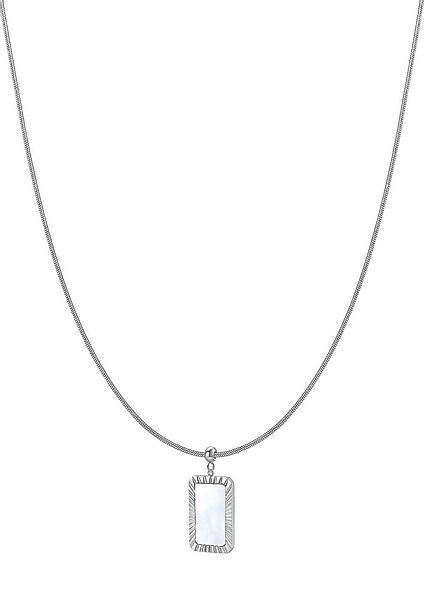 Hey Happiness Statementkette Edelstahl Damen lang, Viereck Perlmutt Anhänge günstig online kaufen
