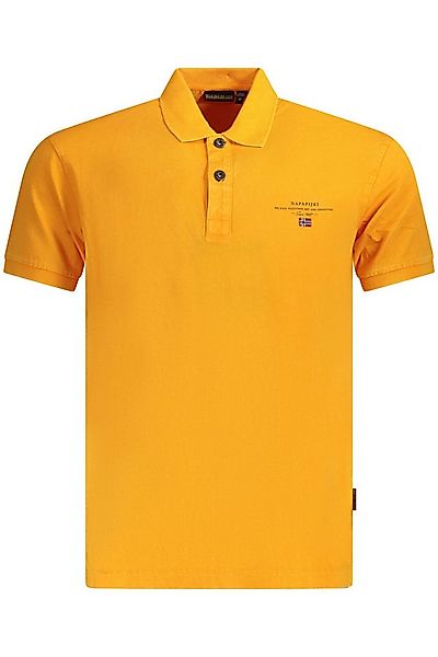 Napapijri Poloshirt Herren Kurzarm-Poloshirt Orange mit Stickerei und günstig online kaufen