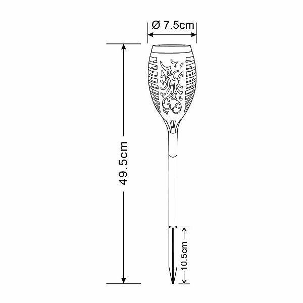 LED-Solar-Erdspießleuchte 33536-3, Fackel, schwarz, 3er-Set günstig online kaufen