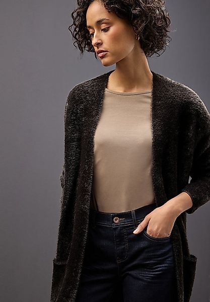 STREET ONE Cardigan lang und in Federgarn-Qualität, offen günstig online kaufen