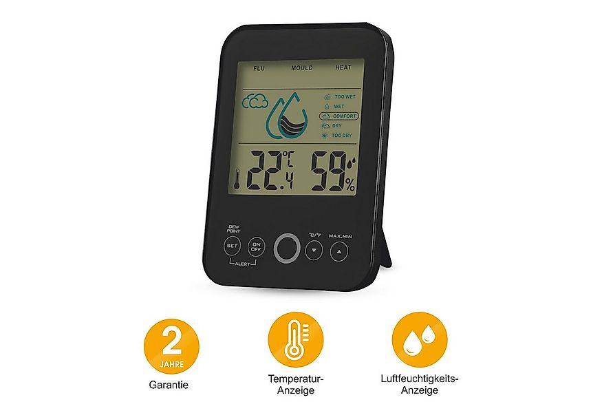 Miraval Klimamesser 2x Miraval Raumklimastation Schimmelwarner, Lüftungsemp günstig online kaufen