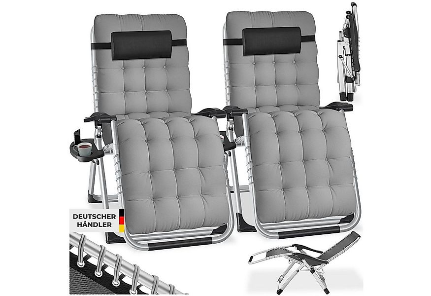 tectake Gartenstuhl Sonnenliege „Cloud“ – klappbar, verstellbar, mit Polste günstig online kaufen