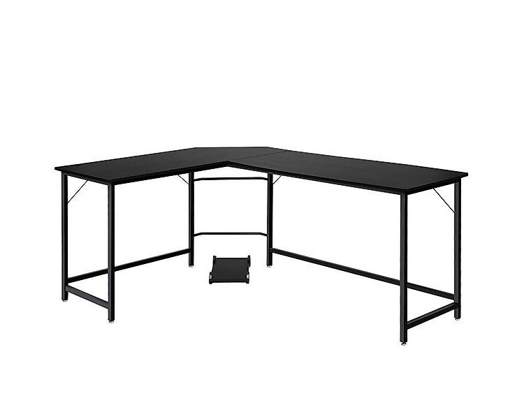 COSTWAY Eckschreibtisch, mit CPU-Ständer, L-Form, 168 x 125 x 74 cm günstig online kaufen