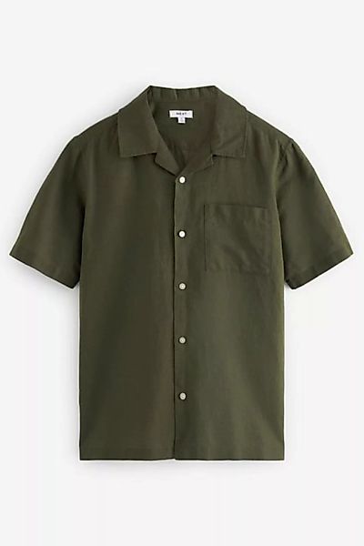 Next Kurzarmhemd Kurzarmhemd Leinengemisch mit kubanischem Kragen (1-tlg) günstig online kaufen