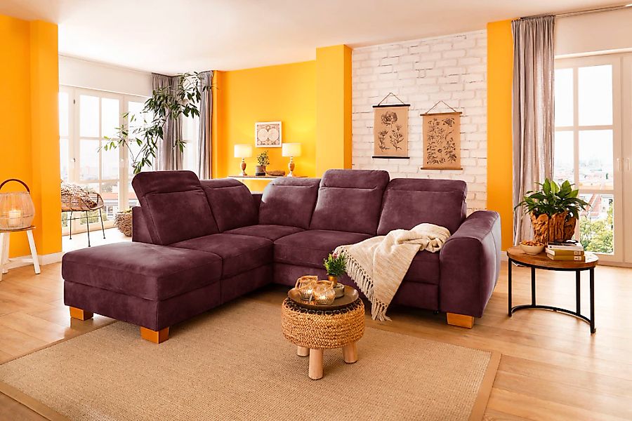 Home affaire Ecksofa "Dundee L-Form" wahlweise mit Kopfteilverstellung und günstig online kaufen