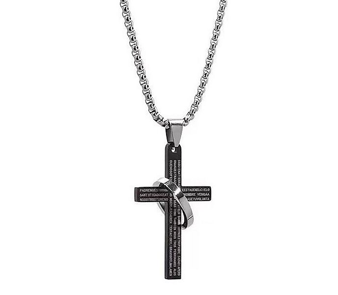 KARMA Kette mit Anhänger Halskette mit Kreuz und Ring Herrenkette silber o. günstig online kaufen