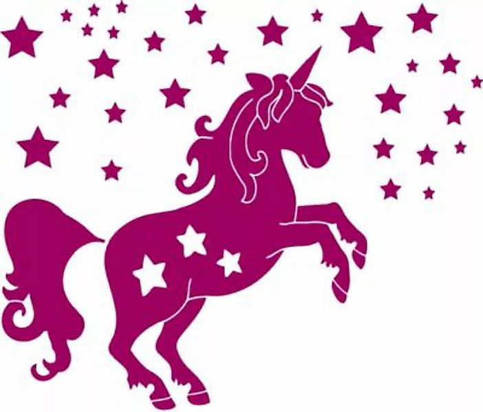 EmmiJules Wandtattoo Einhorn mit Sternen das Kinderzimmer violett Gr. 100 x günstig online kaufen