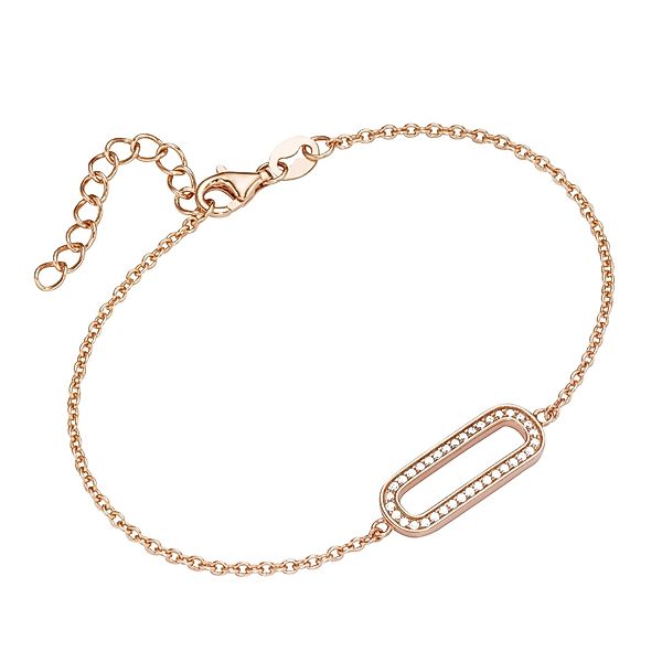 Smart Jewel Armband "mit ovalem Mittelteil, Zirkonia Steine, Silber 925" günstig online kaufen