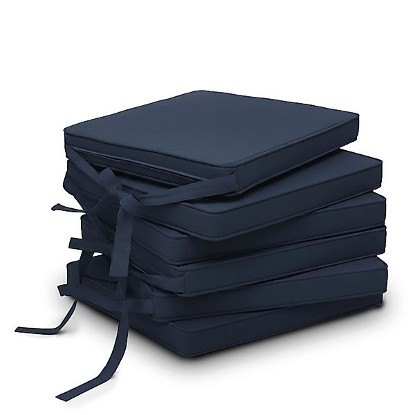 Beautissu 6er Set Loft SK Stuhlkissen Dunkelblau 45x40x5cm günstig online kaufen