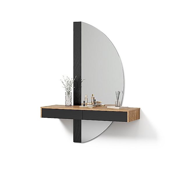 Livinity® Schminktisch Ascona, Schwarz/Eiche, 120 cm mit 2 Schubladen günstig online kaufen