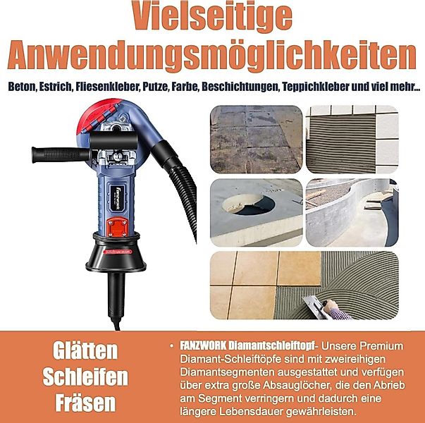Fanzwork Winkelschleifer 1500W Betonschleifer Set mit günstig online kaufen