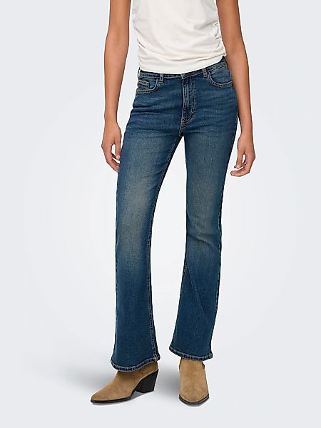 JDY 5-Pocket-Jeans "JDYKATHY HW FLARED JEANS DNM NOOS" mit ausgestelltem Be günstig online kaufen