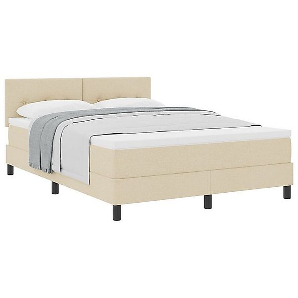 vidaXL Bett Boxspringbett mit Matratze Beige 160x200 cm Stoff (1-tlg) günstig online kaufen
