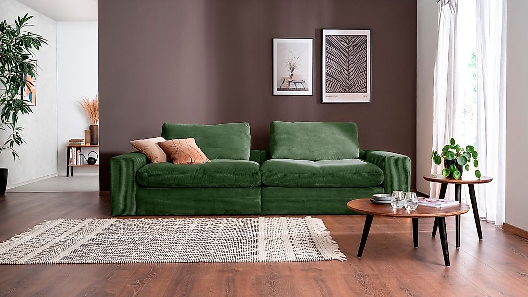 alina Big-Sofa "Sandy", 266 cm breit und 123 cm tief, in modernem Cordstoff günstig online kaufen