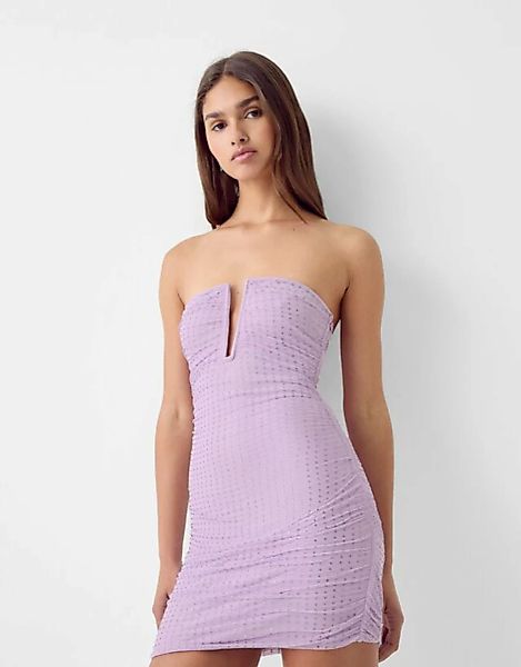 Bershka Minikleid Aus Mesh Mit Raffung Damen M Violett günstig online kaufen