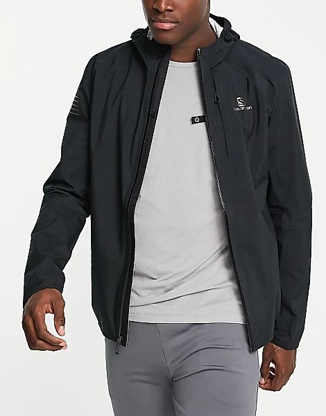 Salomon – Bonatti – Wasserabweisende Jacke in Schwarz mit Kapuze günstig online kaufen