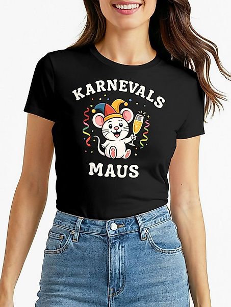 MoonWorks Print-Shirt Damen T-Shirt Karnevalsmaus Faschingsmaus Kostüm-Ersa günstig online kaufen