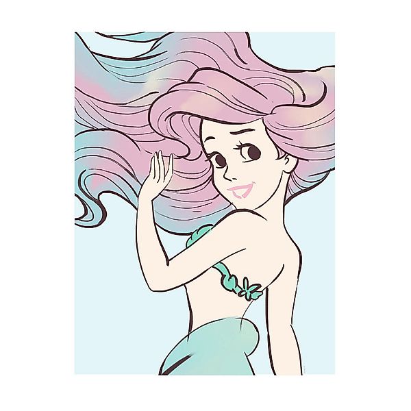 Komar Poster Ariel Aquarell Disney B/L: ca. 40x50 cm günstig online kaufen