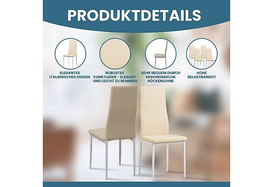 Albatros International Esszimmerstuhl Esszimmerstühle MILANO 4er Set beige günstig online kaufen
