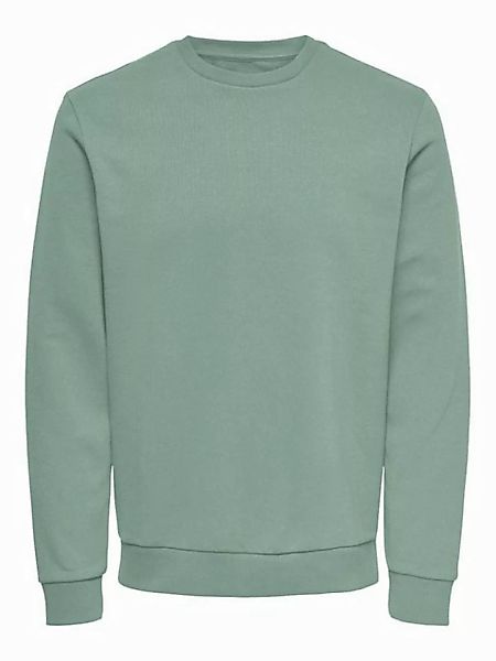 ONLY & SONS Sweatshirt Basic Sweatshirt Langarm Pullover ohne Kapuze ONSCER günstig online kaufen