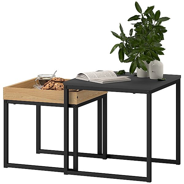 furnicato Couchtisch Moderner 2er-Set, quadratisch, MDF günstig online kaufen