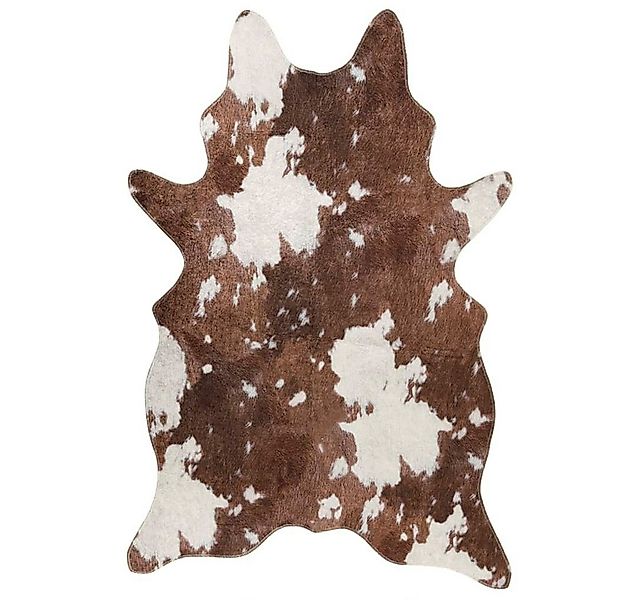 vidaXL Teppich Teppich Braun & Weiß 120x170 cm Kuhmuster Waschbar Rutschfes günstig online kaufen