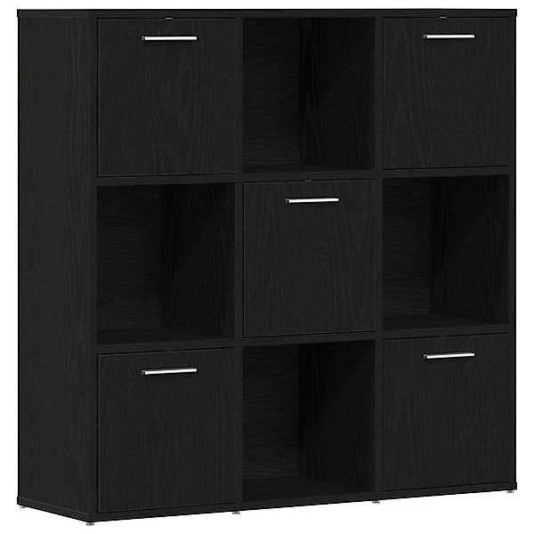 vidaXL Bücherregal Bücherschrank Schwarz Eichen-Optik 90x28x90 günstig online kaufen