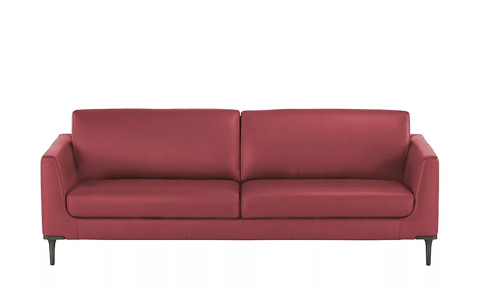 Ledersofa - rot - 231 cm - 85 cm - 92 cm - Polstermöbel > Sofas > 2-Sitzer günstig online kaufen