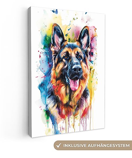 OneMillionCanvasses® Leinwandbild Hund - Farbe - günstig online kaufen