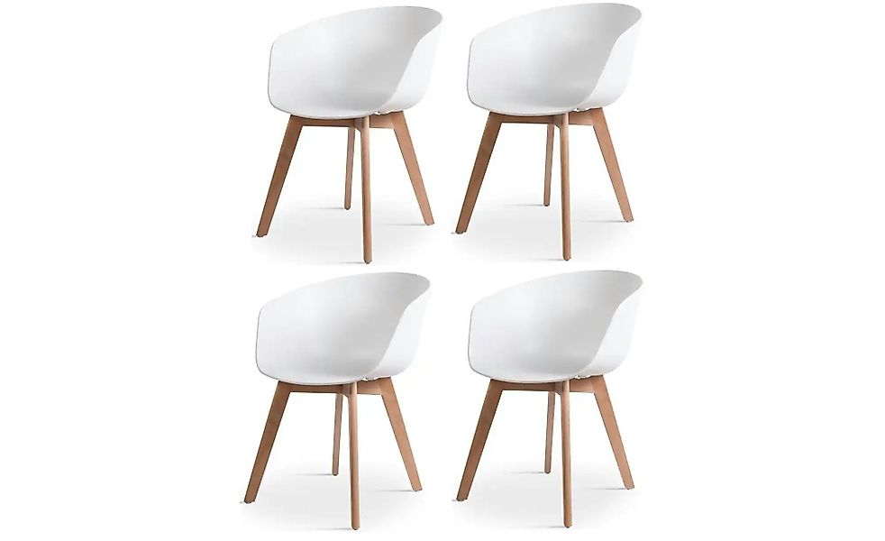 Stuhl 4er-Set  Alborg ¦ weiß ¦ Maße (cm): B: 55 H: 76 Stühle > Esszimmerstü günstig online kaufen
