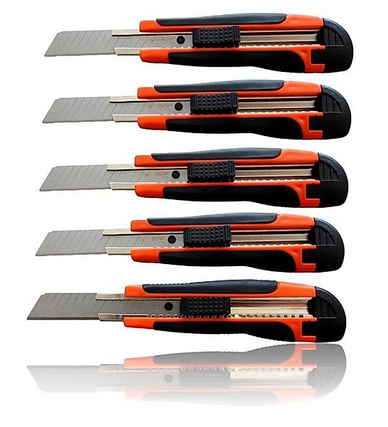 BAYLI Cuttermesser 5er Set Cuttermesser 18mm Klingenbreite, scharfe Cutterm günstig online kaufen