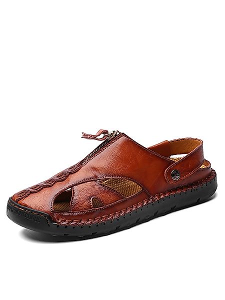 Männer Closed Toe Hand Stitching Outdoor Loch Leder Sandalen günstig online kaufen