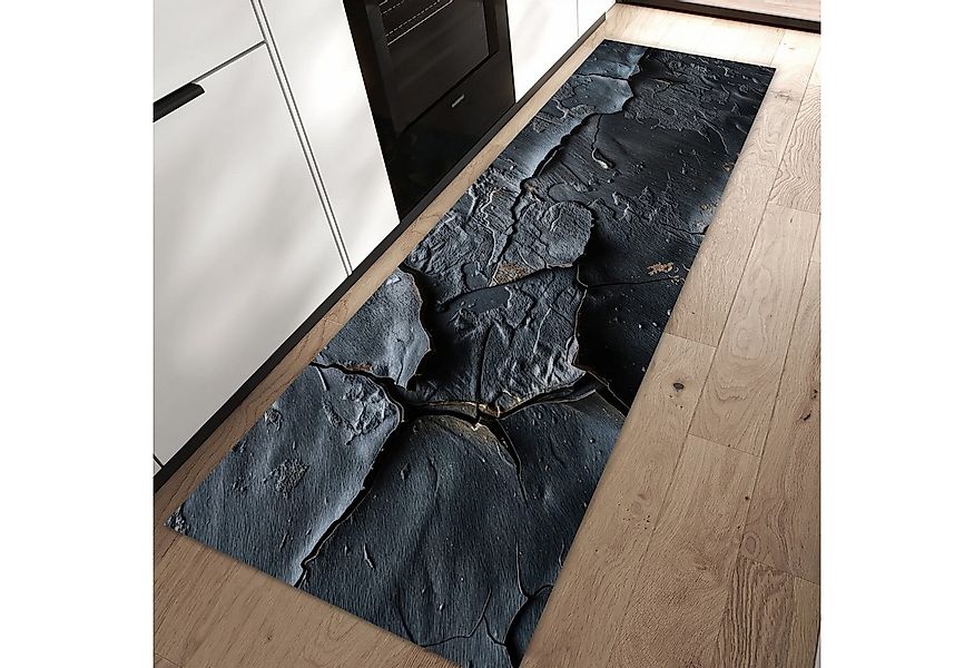 Primedeco Teppich Küchenteppich Rissige Oberfläche PVC rutschfest abwaschba günstig online kaufen