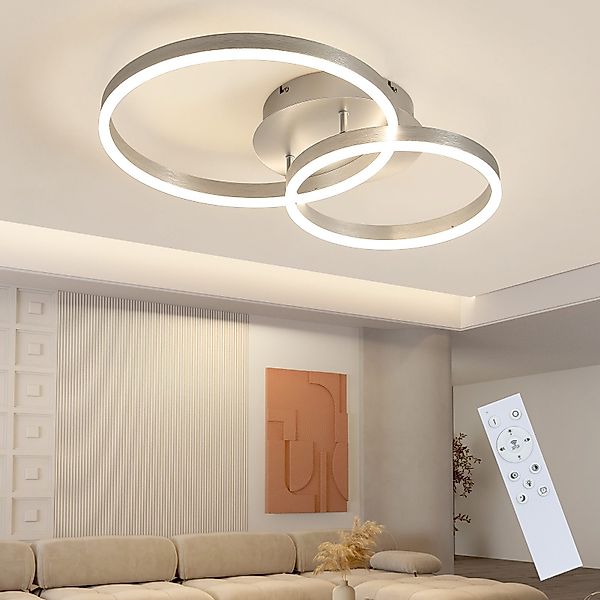 ZMH LED Deckenleuchte Dimmbar Schwarz/Gold Ringe günstig online kaufen