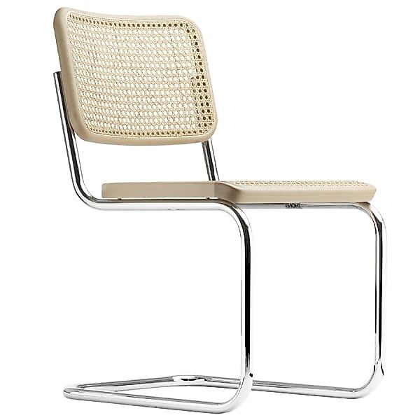 THONET S 32 V | Buche natur | Stahlrohr-Freischwinger | Gestell verchromt günstig online kaufen