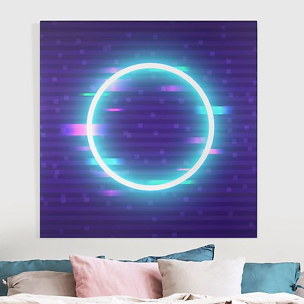 Leinwandbild Geometrischer Kreis in Neonfarben günstig online kaufen