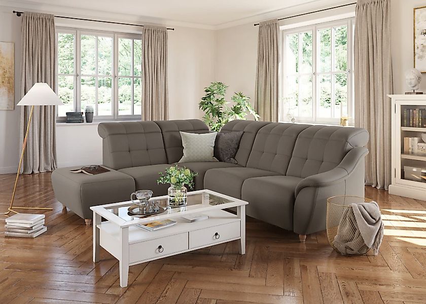 Home affaire Ecksofa "Boston L-Form" Kopfteilverstellung an jeder Sitzfläch günstig online kaufen