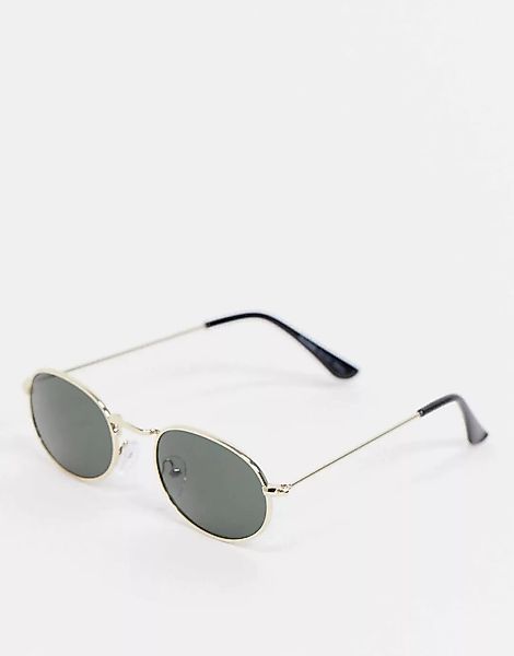 Pull&Bear – Runde Sonnenbrille mit Metallrahmen und schwarzen Gläsern günstig online kaufen