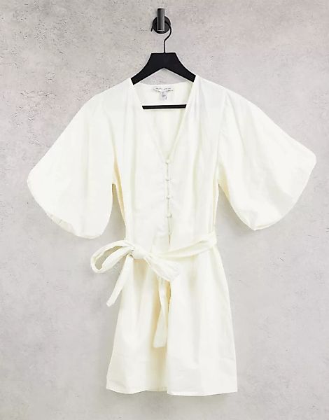 Pretty Lavish – Minikleid mit übergroßen Ärmeln und Bindegürtel in der Tail günstig online kaufen