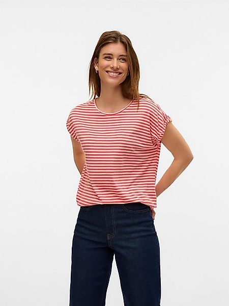 Vero Moda Rundhalsshirt VMAVA PLAIN SS TOP STRIPE GA JRS NOOS günstig online kaufen