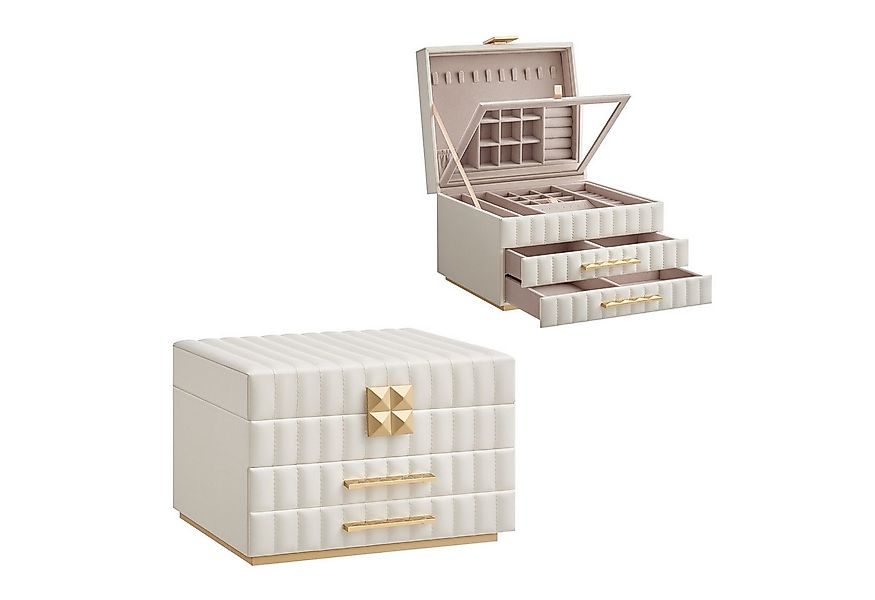 SONGMICS HOME Schmuckkasten Schmuckbox Schmuckaufbewahrung, mit Spiegel 3 E günstig online kaufen