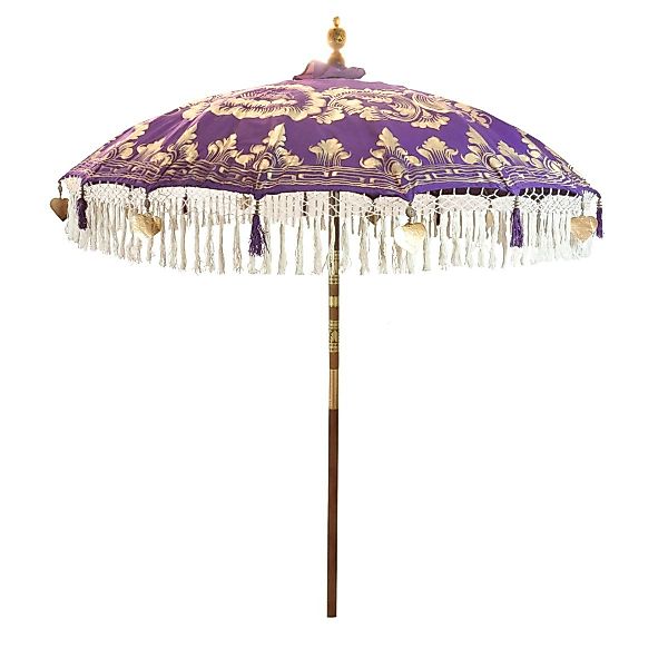 Oriental Galerie Sonnenschirm Lila Gold Bali günstig online kaufen