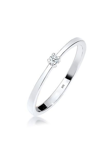 Elli DIAMONDS Verlobungsring Solitär Diamant Weiß (0.03 ct) 925 Sterling Si günstig online kaufen