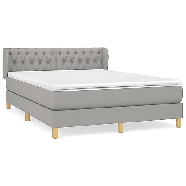 vidaXL Boxspringbett mit Matratze Hellgrau 140x200 cm Stoff1389334 günstig online kaufen
