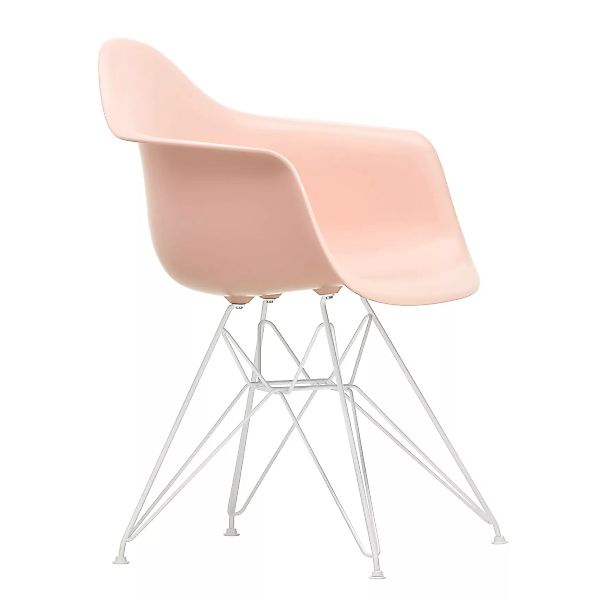 Vitra - Eames Plastic Armchair DAR Gestell weiß - blassrosa/Sitzschale Poly günstig online kaufen